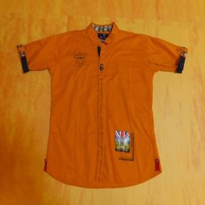 Authentic The Company Staten Is. Orange/Navy shirt Youth 16